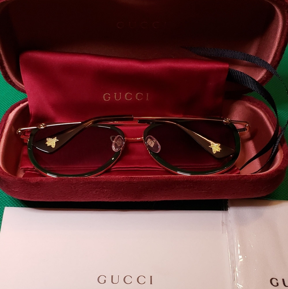 Authentic W/COA GUCCI Grey Gradient Aviator Unisex Sunglasses GG0062S 003 57 - Picture 4 of 8